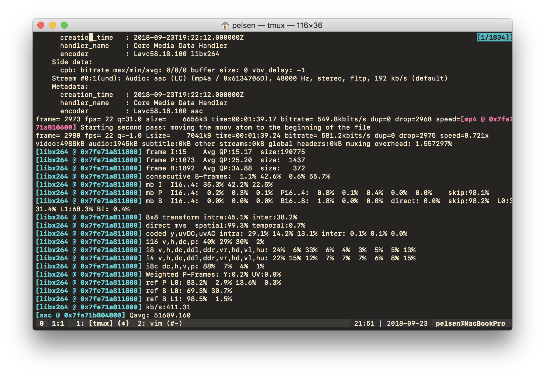 ffmpeg transcoding a video